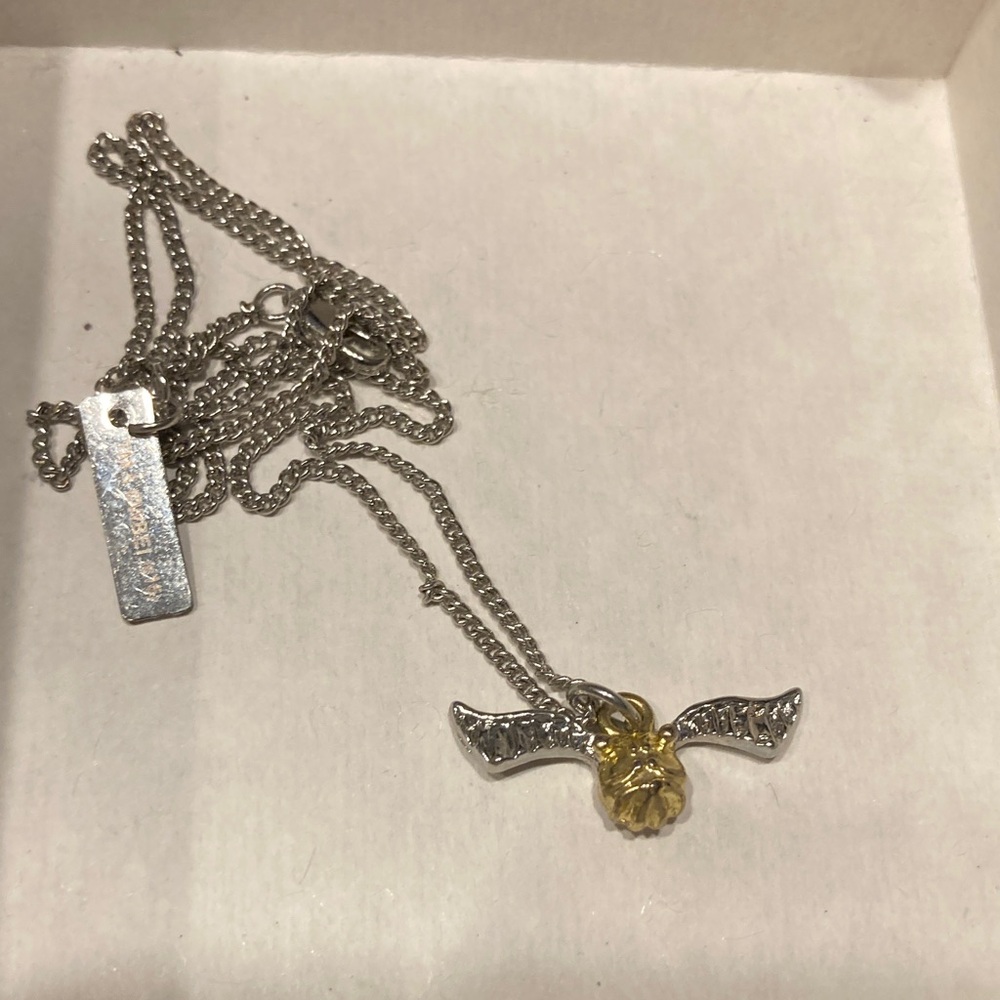 Silver Harry Potter Golden Snitch Pendant Necklace - Women Jewelry